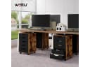 Woltu Rollcontainer 5 Schubladen Aktenschrank mit Rollen Braun Bild 1