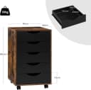 Woltu Rollcontainer 5 Schubladen Aktenschrank mit Rollen Braun Bild 3