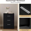 Woltu Nachttisch 2er-Set mit 3 Schubladen Bild 5