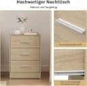 Woltu Nachttisch 2er Set mit 3 Schubladen Helle Eiche Modern Bild 5
