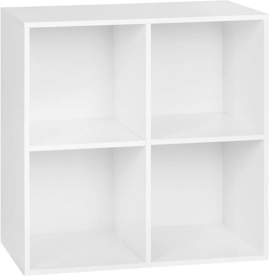 Woltu Bücherregal 4 Fächer Weiß Modern - Bild 2