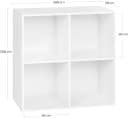 Woltu Bücherregal 4 Fächer Weiß Modern Bild 3