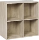 Woltu Bücherregal 4 Fächer Weiß Eiche Modern Bild 2
