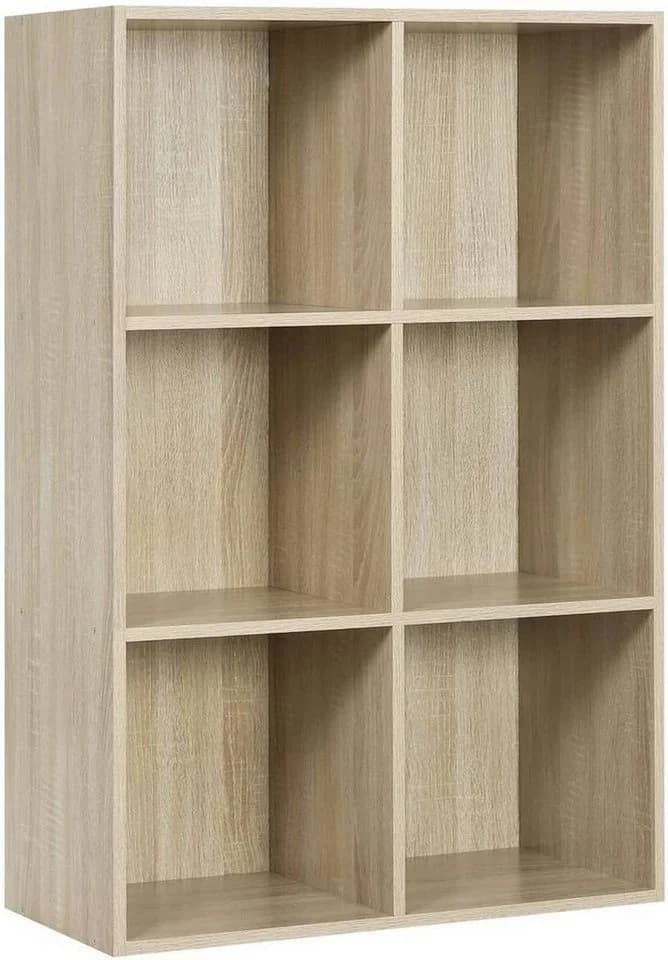 Woltu Bücherregal 6 Fächer Eiche - Bild 2