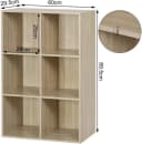Woltu Bücherregal 6 Fächer Eiche Bild 3