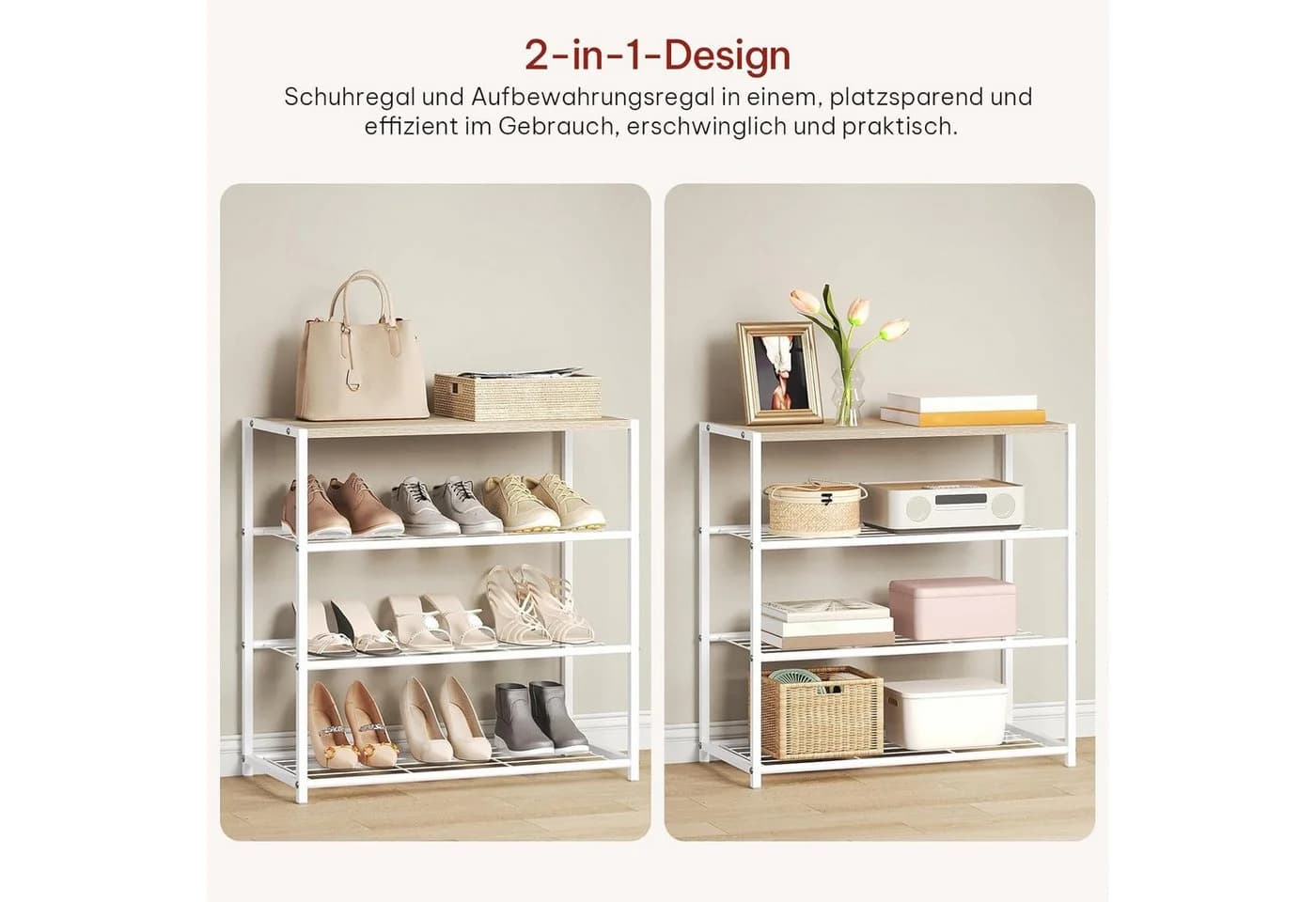 Woltu Schuhregal Schwarz-Eiche - Bild 4