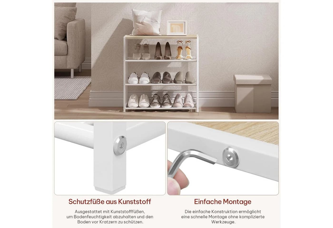 Woltu Schuhregal Schwarz-Eiche - Bild 5