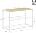 Woltu Schuhregal 2 Ablagen Holz Metall Weiß/Schwarz Bild 3