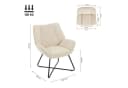 Woltu Ohrensessel Beige Leinen Metallrahmen Relaxsessel Bild 3