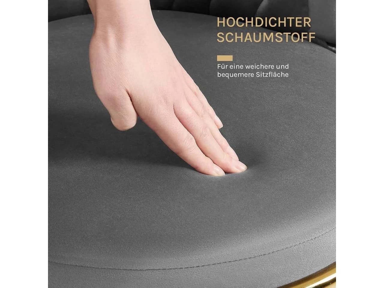 Woltu Küchenstuhl 2er Set Metallrahmen 360° Drehbar Samtsitz - Bild 5