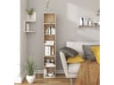 Woltu Bücherregal 6 Fächer Helle Eiche Weiß Modern Bild 1