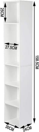 Woltu Bücherregal 6 Fächer Weiß Modern Skandinavisch Bild 3
