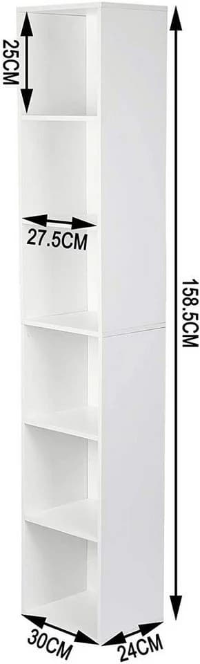 Woltu Bücherregal 6 Fächer Weiß Modern Skandinavisch - Bild 3