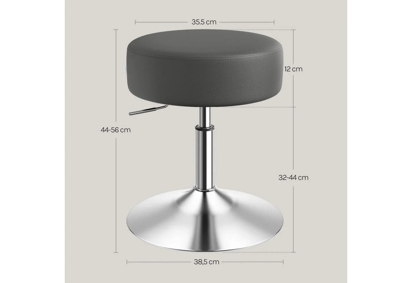 Woltu Drehhocker Schminkhocker Kunstleder Metallgestell - Bild 3