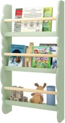 Woltu Kinder Bücherregal Wandregal Grün Weiß Grau Helle Eiche Bild 5