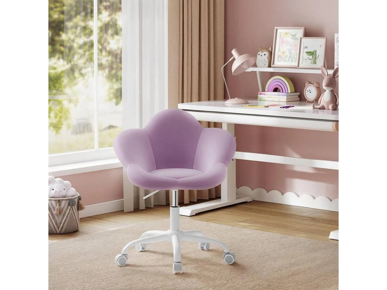 Woltu Schreibtischstuhl Ergonomisch Höhenverstellbar Samt - Bild 4
