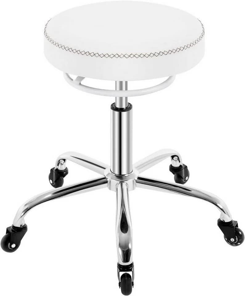 Woltu Drehhocker 360° drehbar mit Rollen höhenverstellbar Schwarz/Weiß - Bild 2