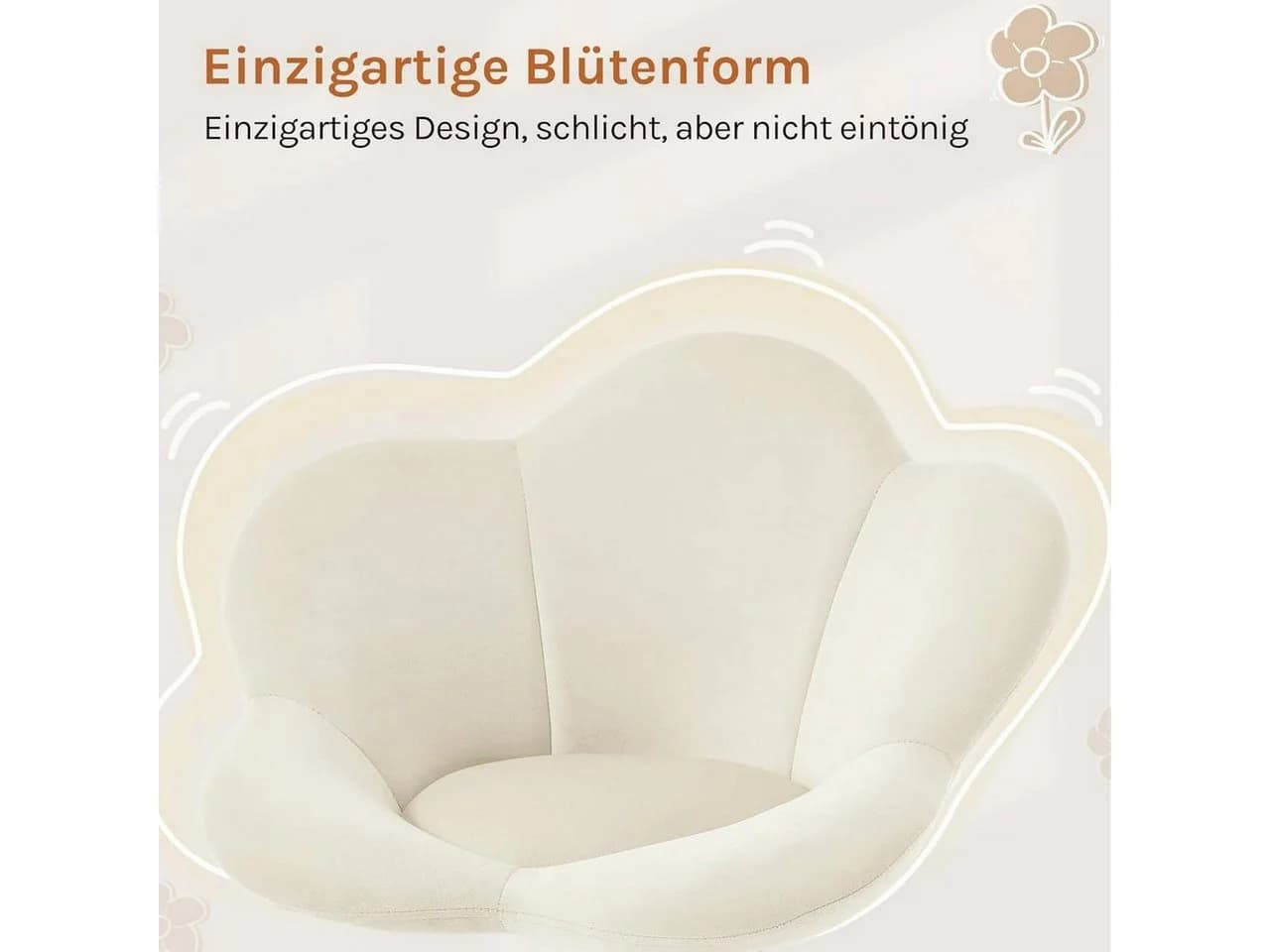 Woltu Schreibtischstuhl Beige/Hellrosa/Hellviolett Samt höhenverstellbar - Bild 5