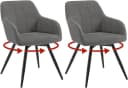Woltu Esszimmerstuhl 2er Set Grau Samt Metall Drehstuhl Bild 2