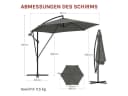 Woltu Sonnenschirm 310cm Grau Beige UV-Schutz Neigbar Bild 3