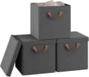 Woltu Aufbewahrungsbox 3er Set Grau Beige Faltbar mit Griffen Bild 2
