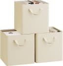 Woltu Aufbewahrungsbox 3-tlg. Faltbar Stoffboxen Beige/Grau Bild 2