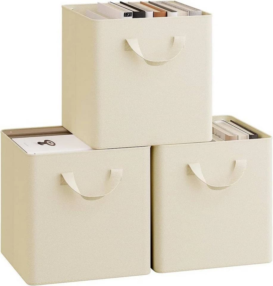 Woltu Aufbewahrungsbox 3-tlg. Faltbar Stoffboxen Beige/Grau - Bild 2