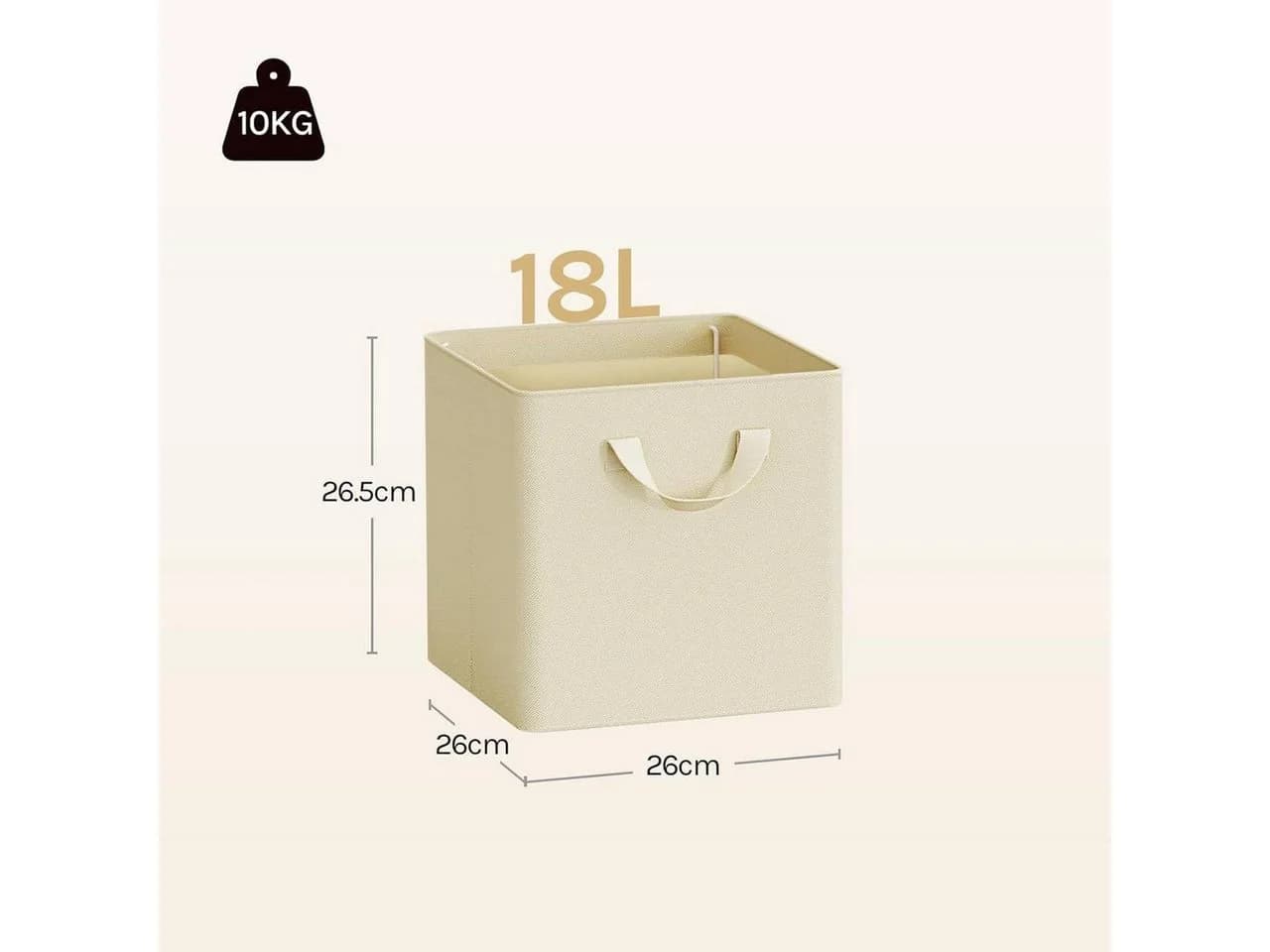 Woltu Aufbewahrungsbox 3-tlg. Faltbar Stoffboxen Beige/Grau - Bild 3