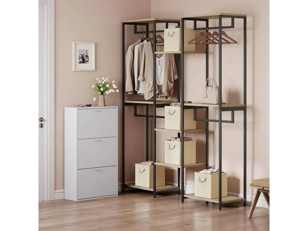 Woltu Aufbewahrungsbox 3-tlg. Faltbar Stoffboxen Beige/Grau - Bild 4