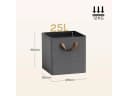 Woltu Aufbewahrungsbox 3 St. Creme/Grau Stoffboxen mit Griffen Metallrahmen Bild 3