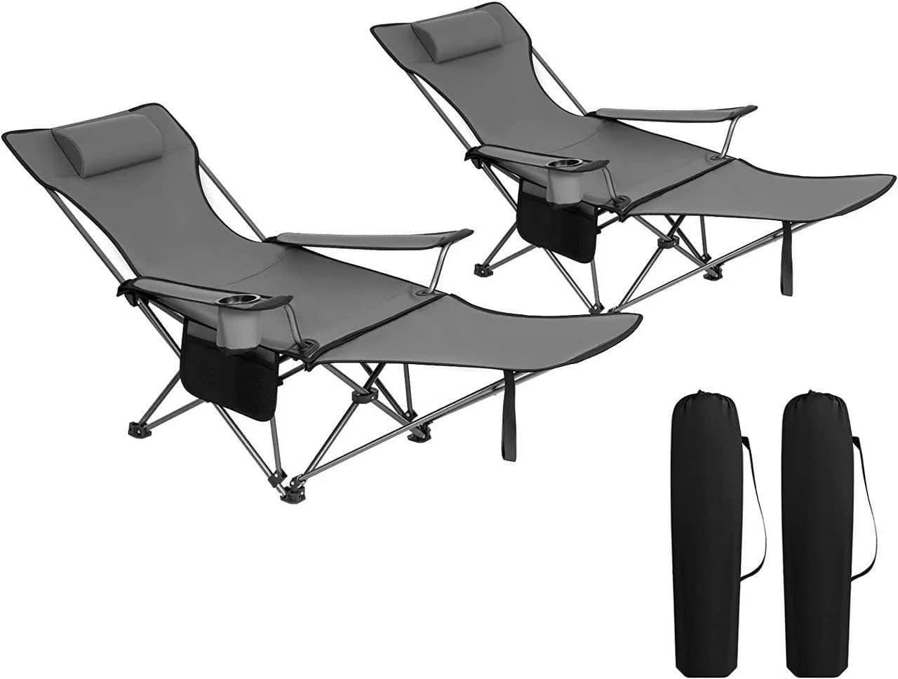 Woltu Campingstuhl (2 St) Klappbar Outdoor mit Armlehnen Getränkehalter - Bild 2