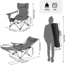 Woltu Campingstuhl (2 St) Klappbar Outdoor mit Armlehnen Getränkehalter Bild 3