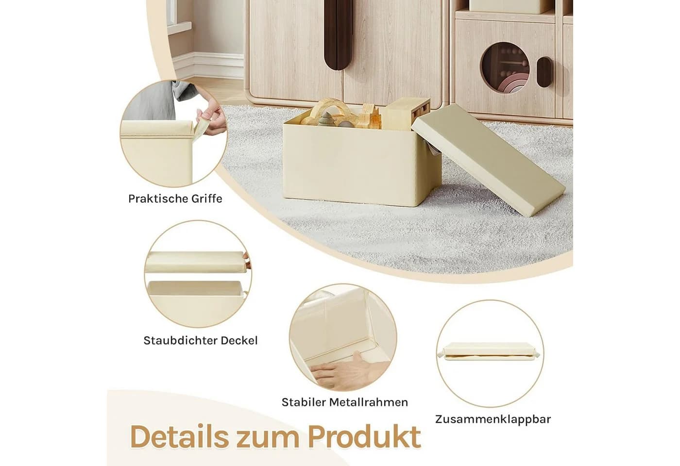 Woltu Aufbewahrungsbox Set mit Deckel und Griffen Faltbar - Bild 5