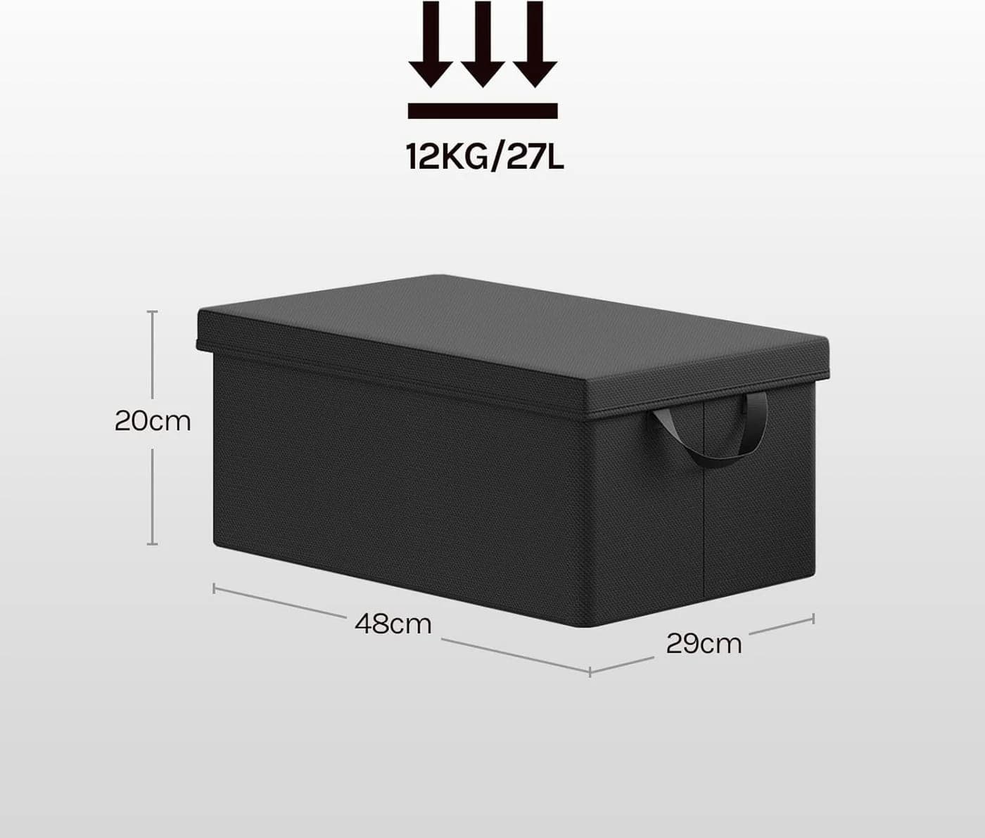 Woltu Aufbewahrungsbox Set mit Deckel und Griffen Faltbar Schwarz - Bild 3