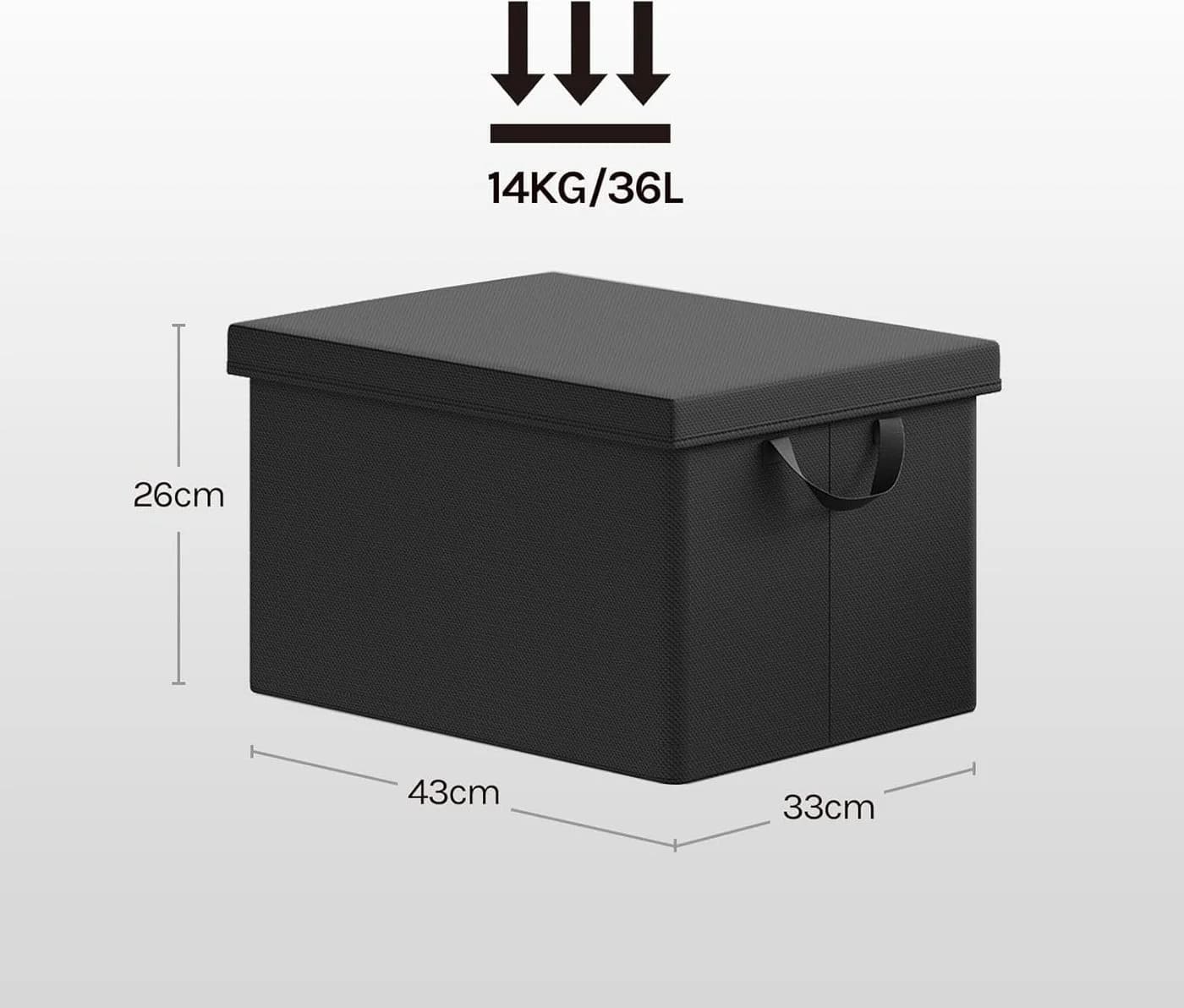 Woltu Aufbewahrungsbox mit Deckel und Griffen Schwarz Faltbar - Bild 3