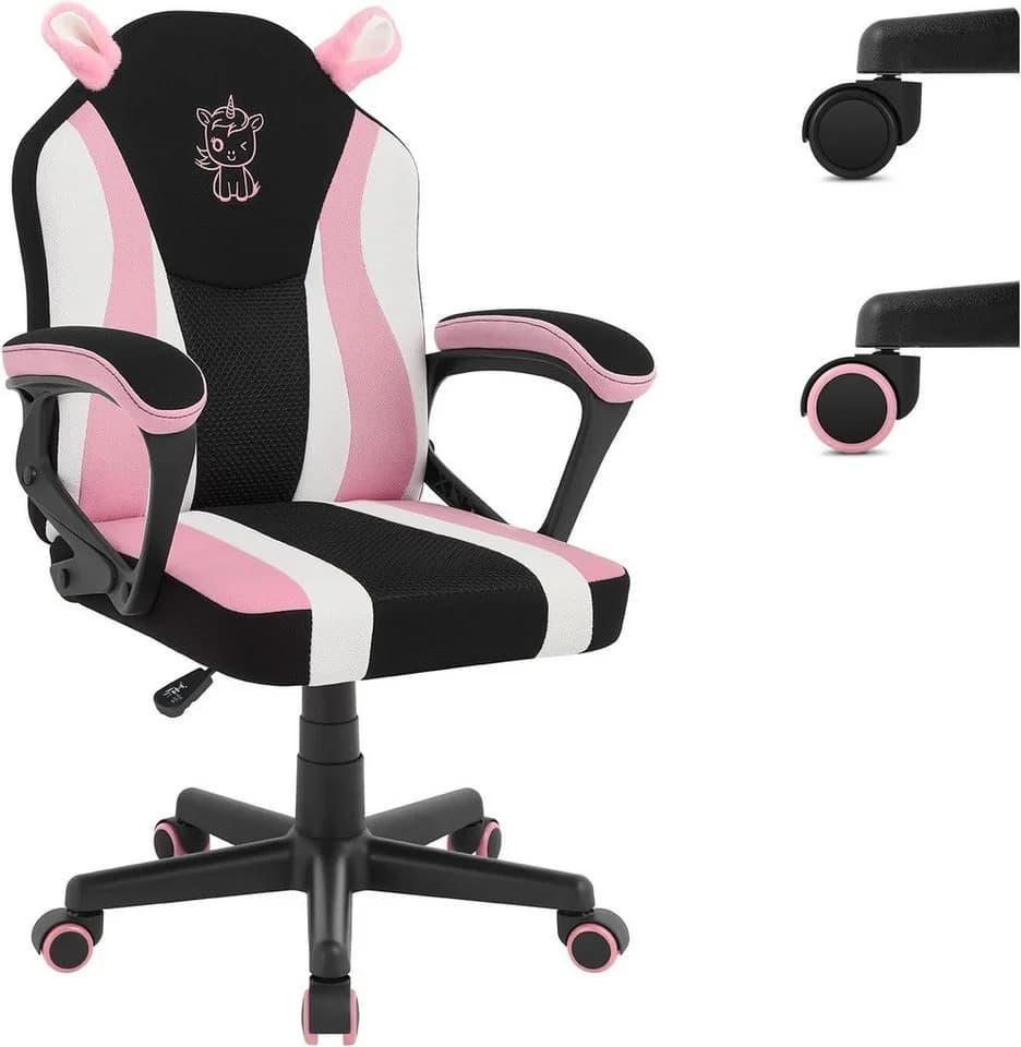 Woltu Gaming-Stuhl Kinder Rosa Ergonomisch mit Doppelten Radsätzen - Bild 2