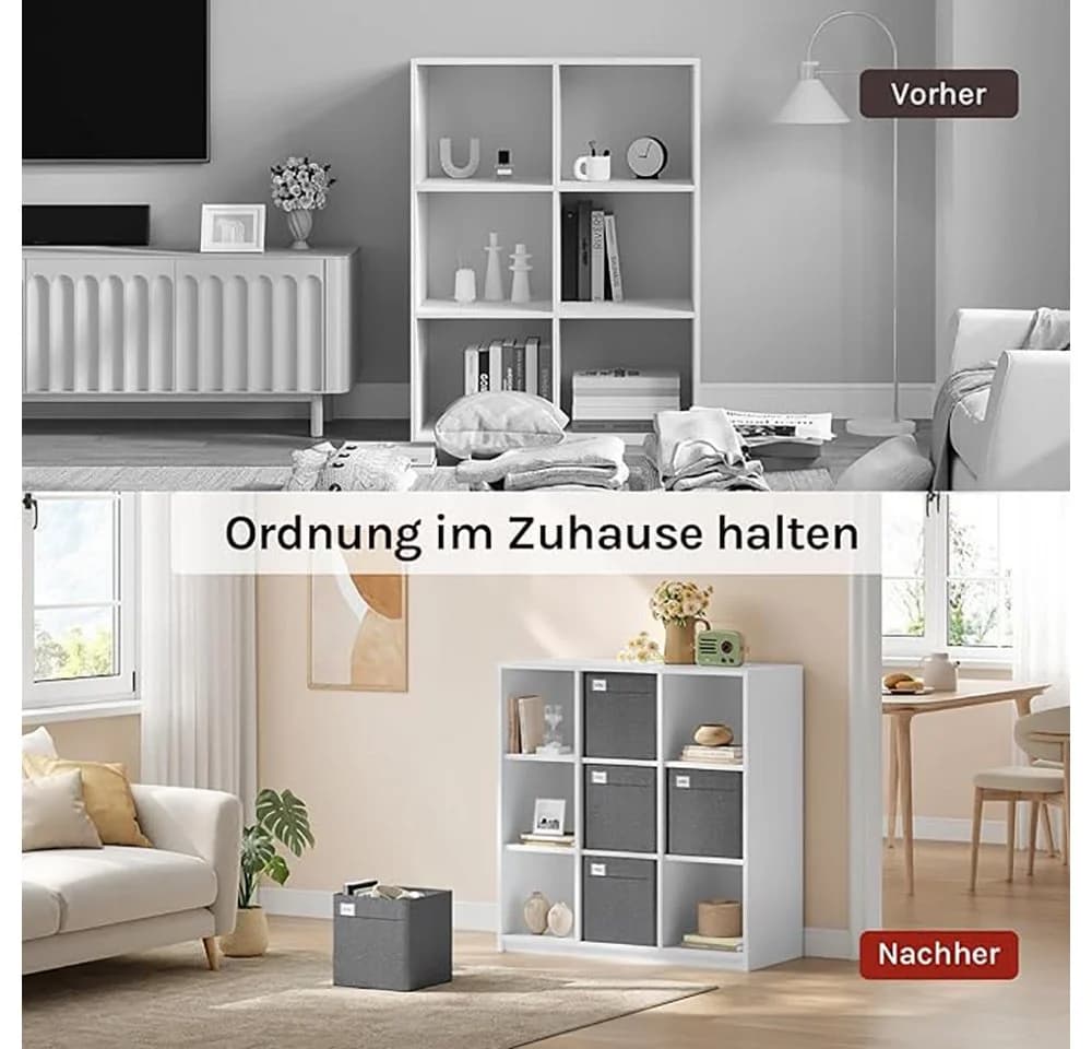 Woltu Aufbewahrungsbox 3 St. Dunkelgrau Stoffbox Aufbewahrung Regal Einsatz - Bild 5