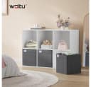 Woltu Aufbewahrungsbox 3er Set mit Griffen Dunkelgrau Stoffbox Bild 1