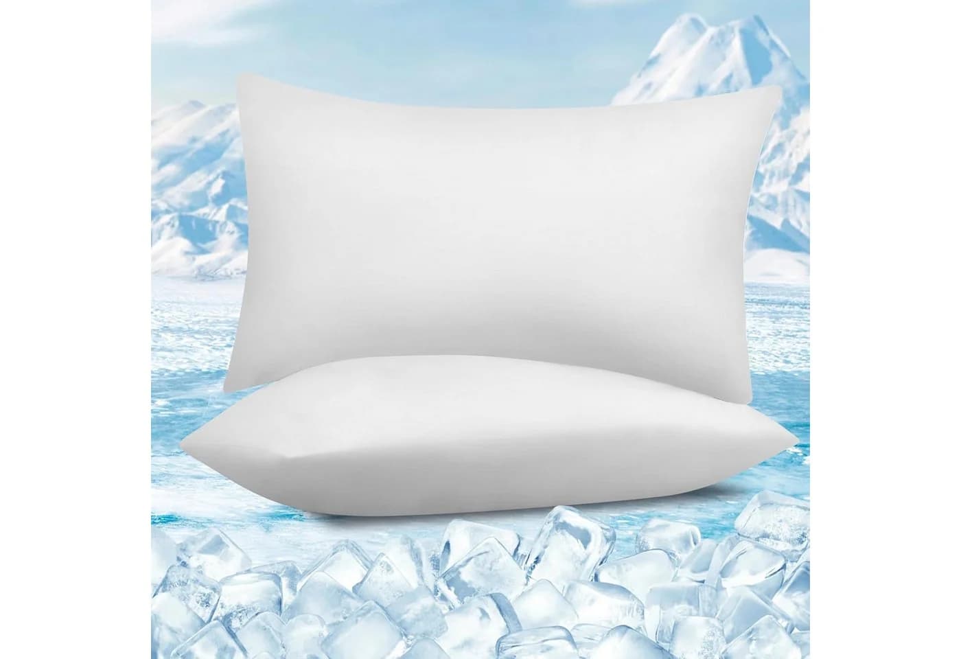Woltu Kissenbezug 2er Set Kühlend Weiß Grau Blau Arc-Chill - Bild 2