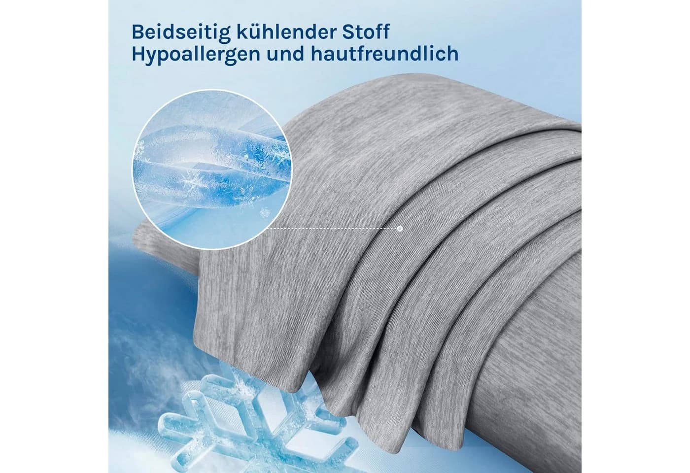 Woltu Kissenbezug 2er Set Kühlende Kissenhülle Weich Atmungsaktiv Q-Max 0.45 Arc-Chill - Bild 3