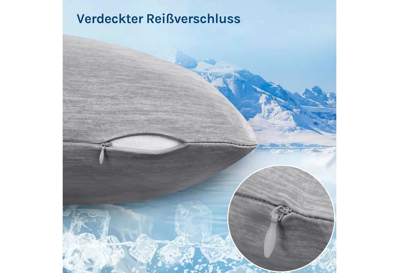 Woltu Kissenbezug 2er Set Kühlende Kissenhülle Weich Atmungsaktiv Q-Max 0.45 Arc-Chill - Bild 4
