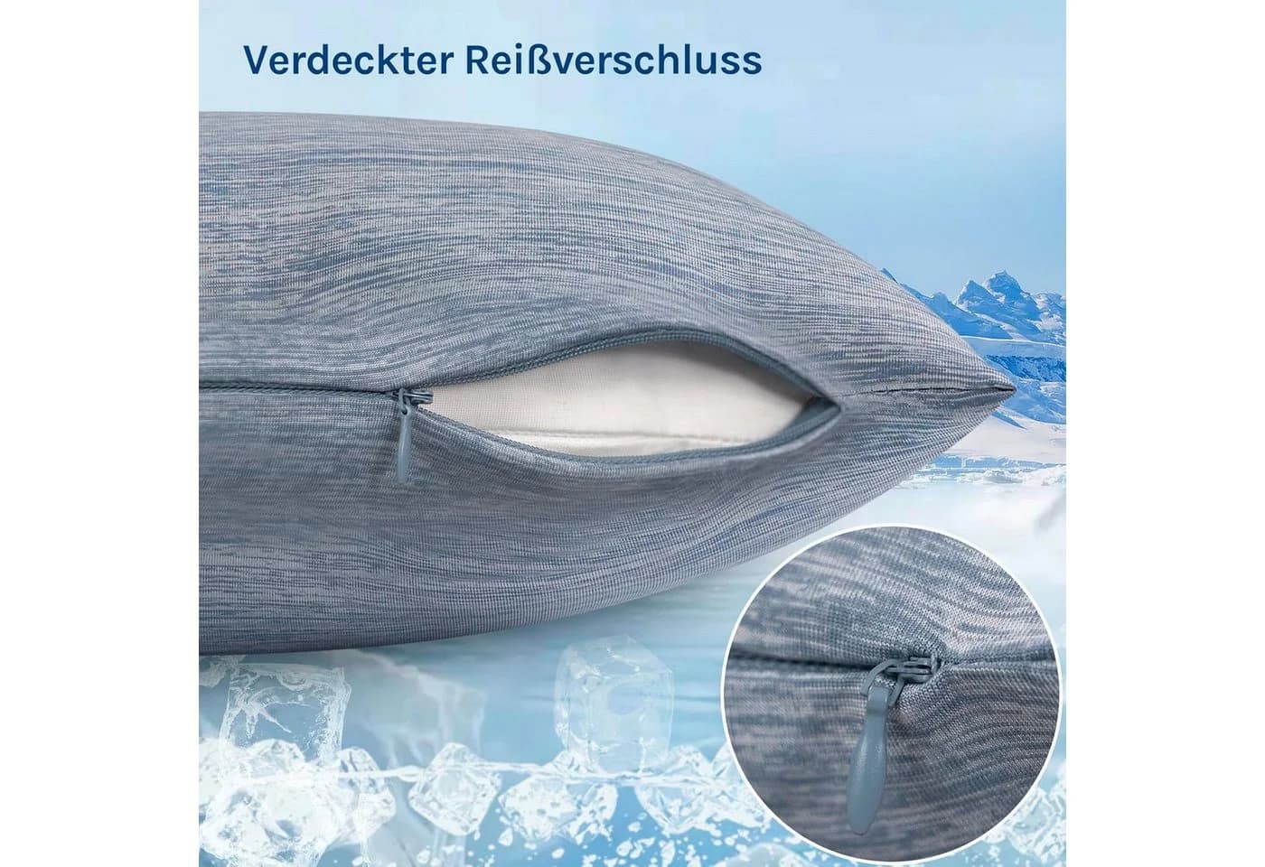 Woltu Kissenbezug 2er Set Kühlend Blau Arc-Chill - Bild 4
