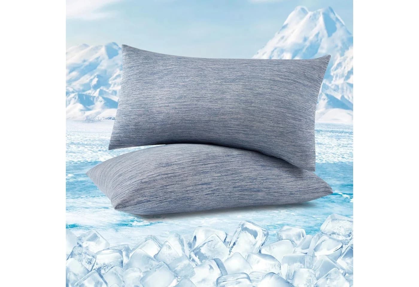 Woltu Kühlende Kissenhülle 2er Set mit Arc-Chill Technologie Blau - Bild 2