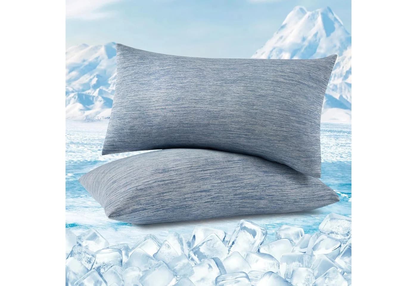Woltu Kissenbezug 2er Set Kühlende Kissenhülle Blau Arc-Chill - Bild 2