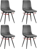 Woltu Esszimmerstuhl 4er Set drehbar Samt grau/schwarz Bild 2