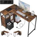 Woltu Schreibtisch Eckschreibtisch L-Form Gaming Tisch mit Regal umkehrbar 120x80 cm Bild 2