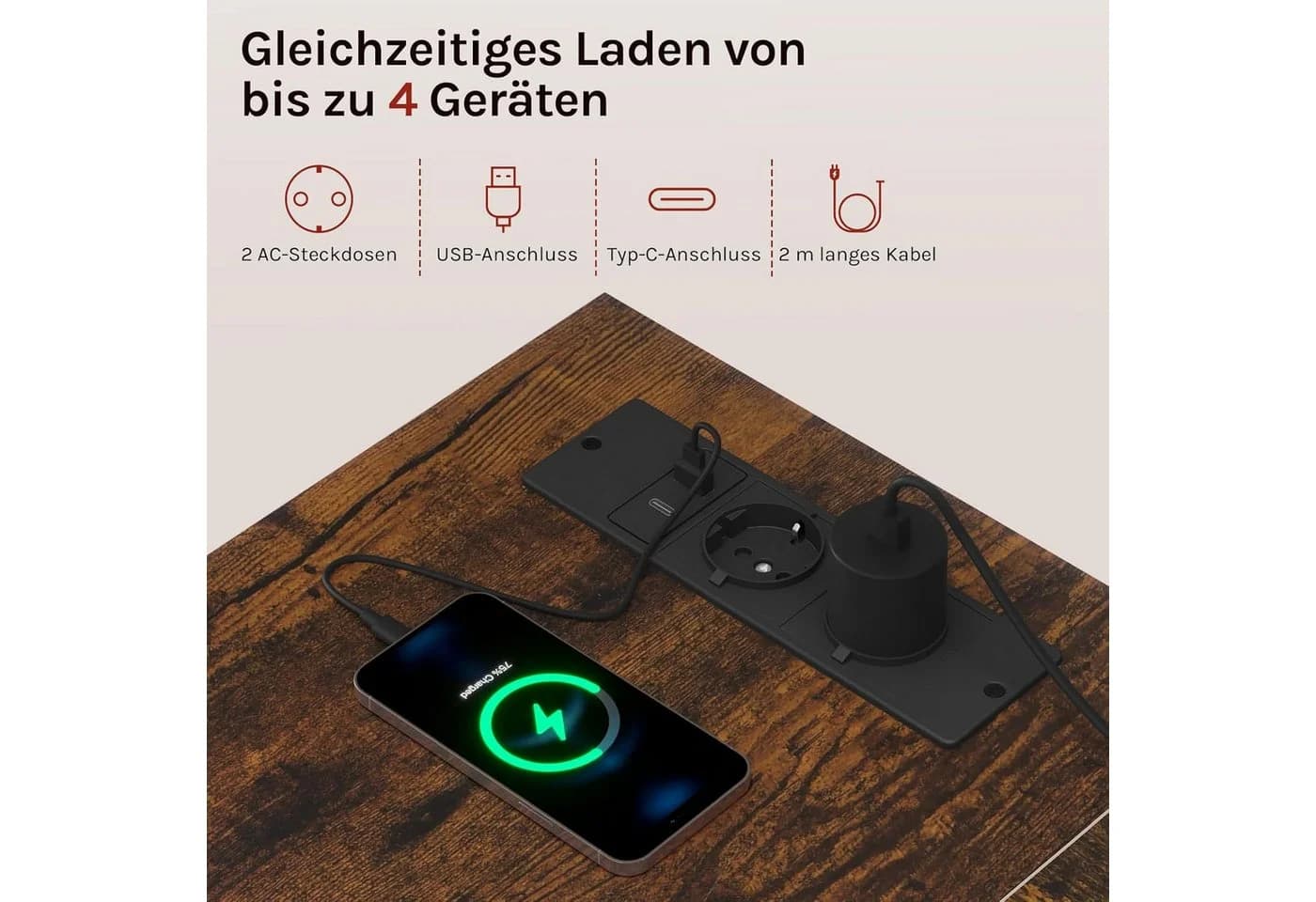 Woltu Schreibtisch Eckschreibtisch L-Form Gaming Tisch mit Regal umkehrbar 120x80 cm - Bild 4