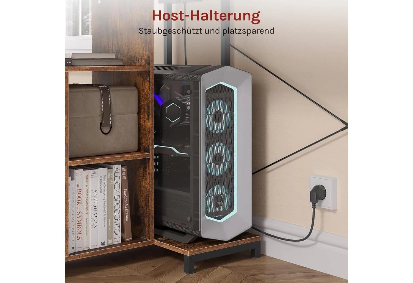 Woltu Schreibtisch Eckschreibtisch L-Form Gaming Tisch mit Regal umkehrbar 120x80 cm - Bild 5