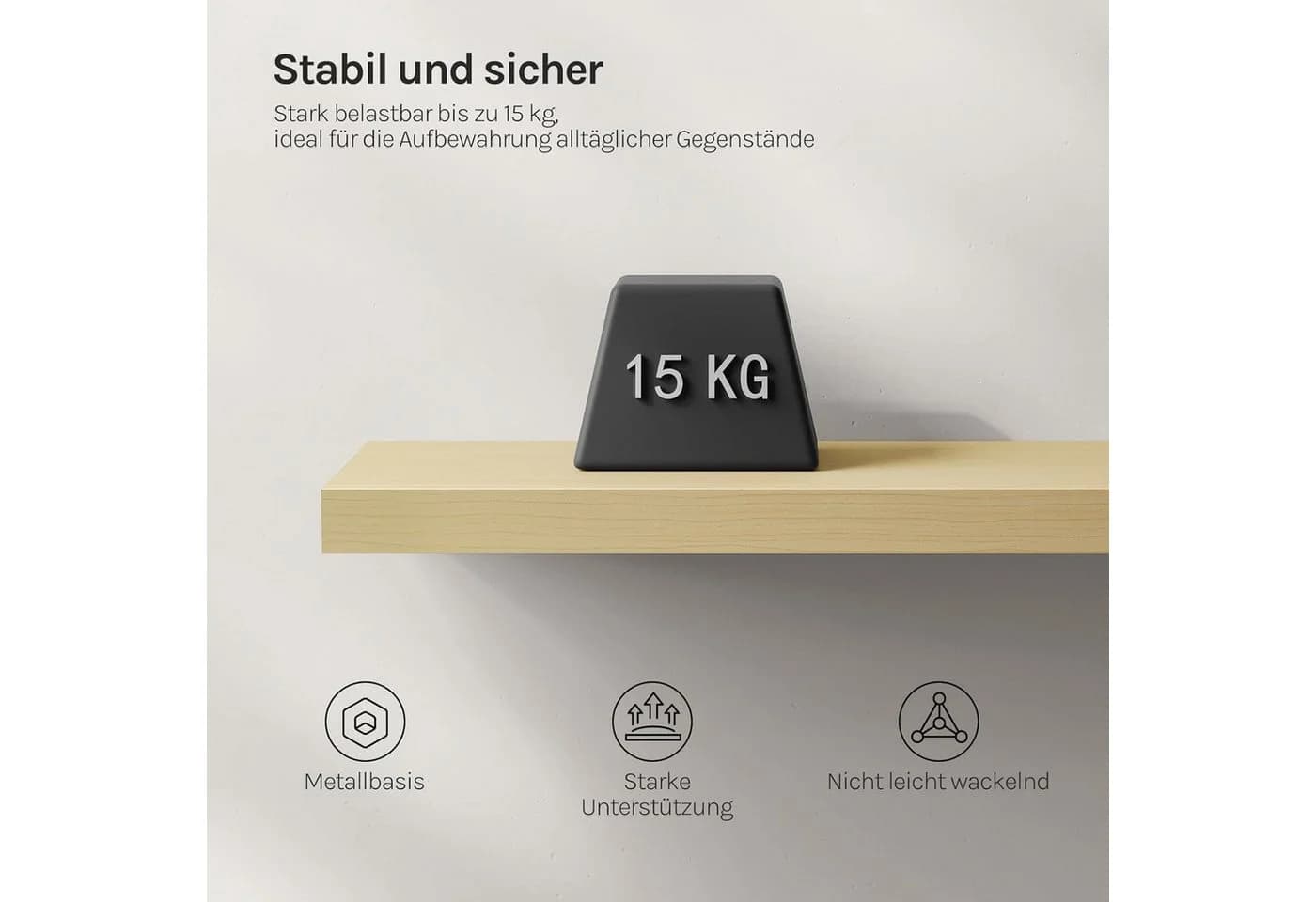 Woltu Wandregal Holz PVC Gelb Eiche Modern - Bild 5