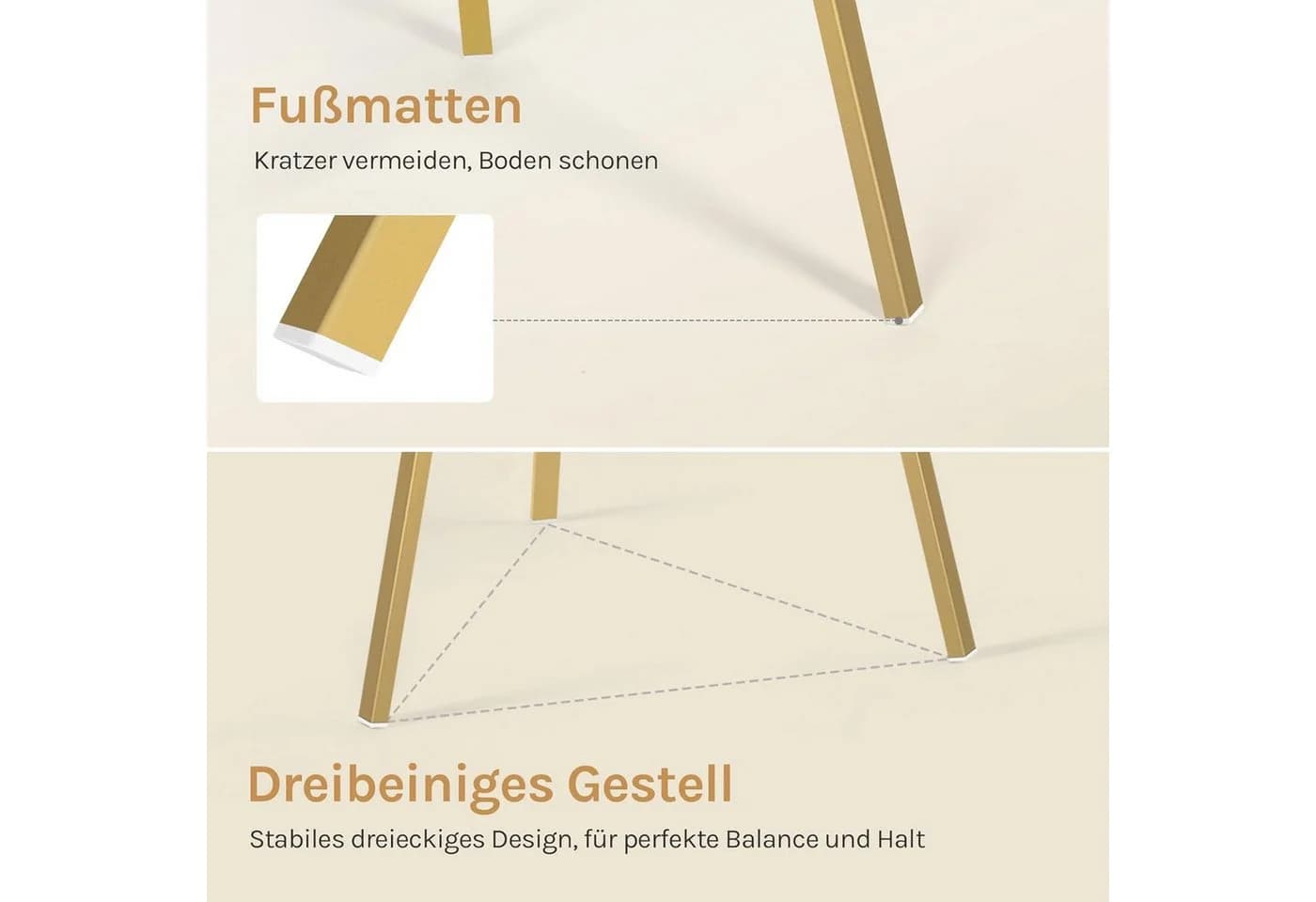 Woltu Kleiderständer Gold 9 Haken 1 Ablage Modern - Bild 4